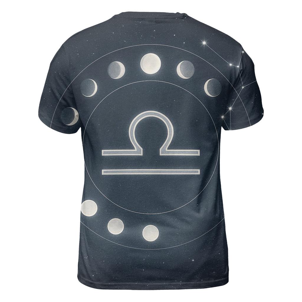 Libra Equinox Balance Halo With Moon Phases creative print fashion shirts