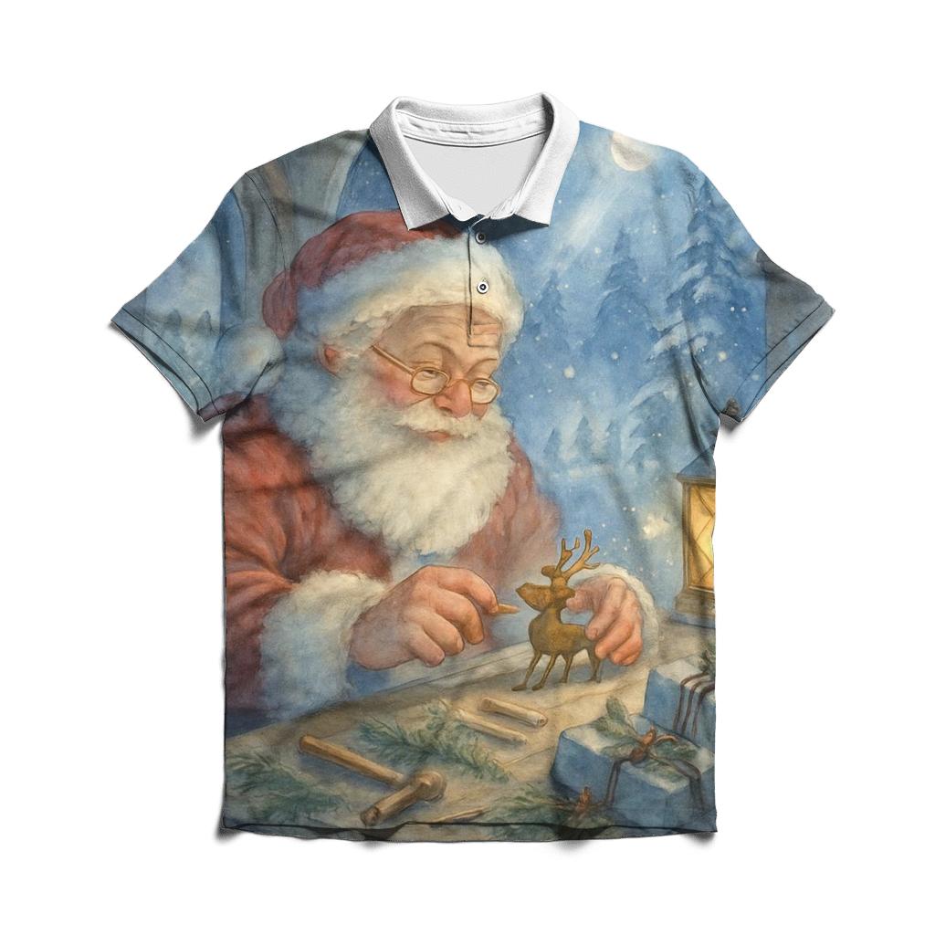 Workshop Moonlight Toymaker Santa custom polo shirts