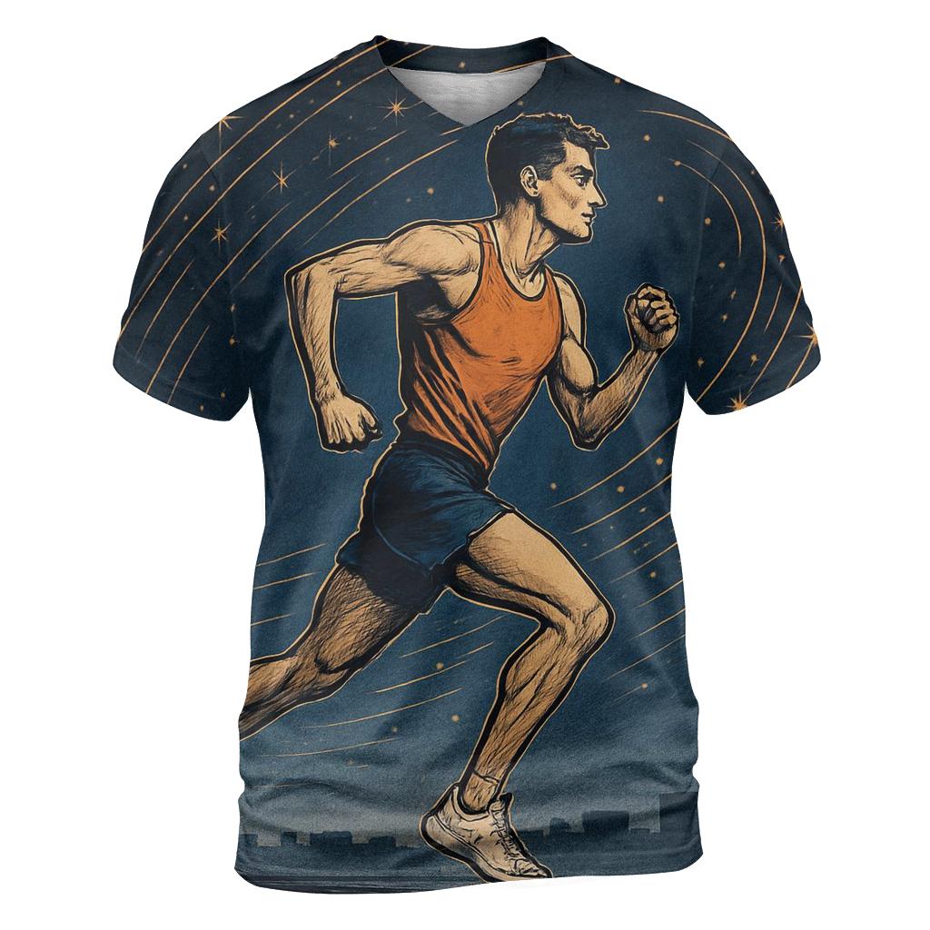 Midnight Marathon Star Trails statement graphic shirts