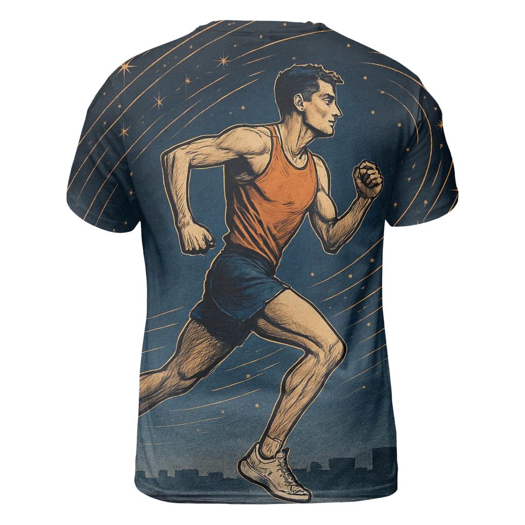 Midnight Marathon Star Trails statement graphic shirts