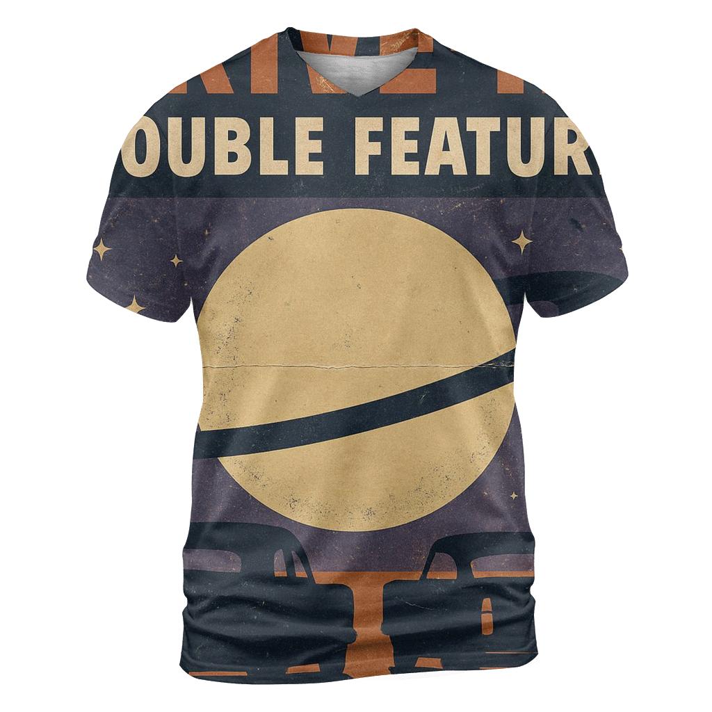 Distressed Cosmic Drive In Double Feature Poster creative print fashion shirts