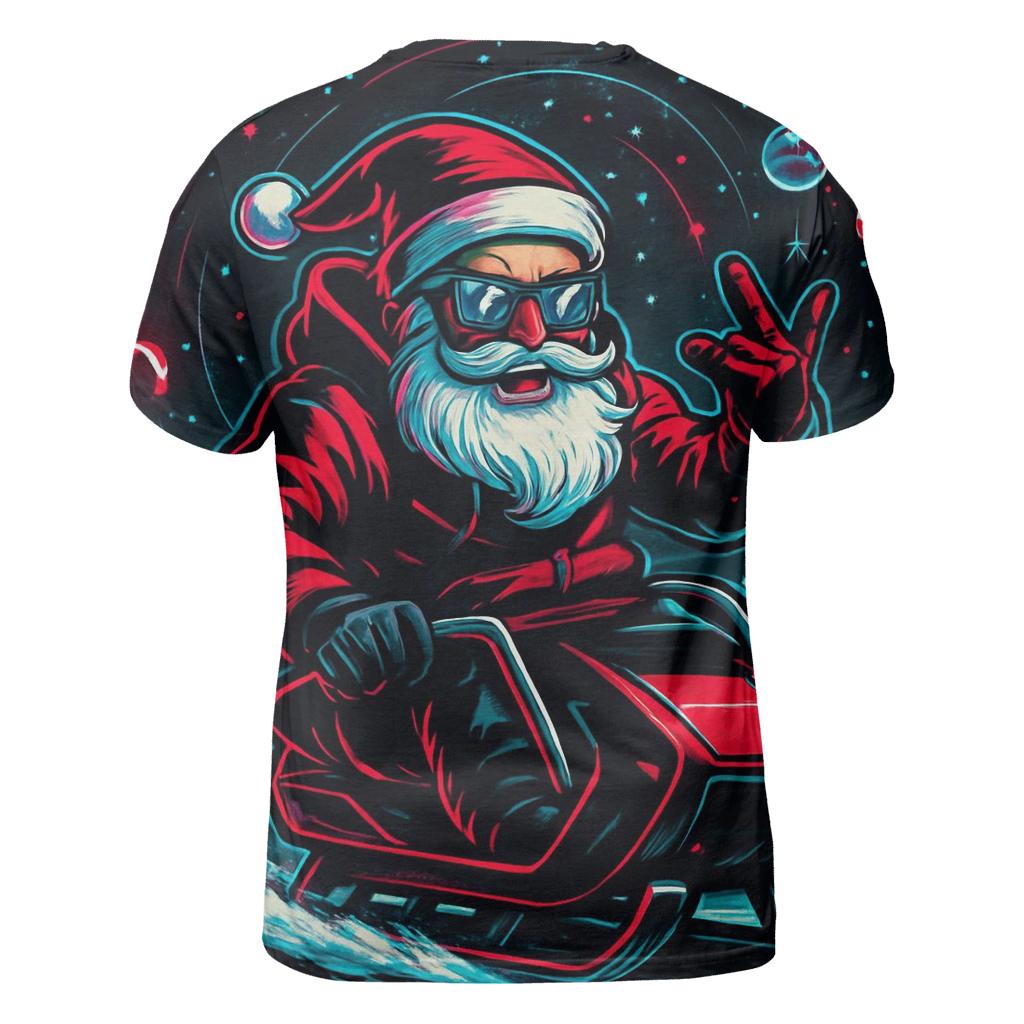Neon Sleigh Drift Santa designer pattern shirts