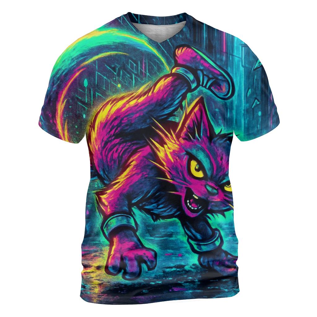 Neon Alley Breakdance Cat Mirage custom all-over print shirts
