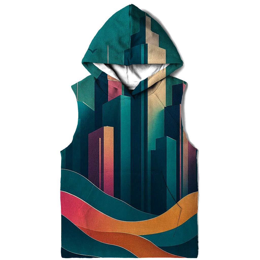 Prismatic Paper Cut City Mirage pullover hoodies