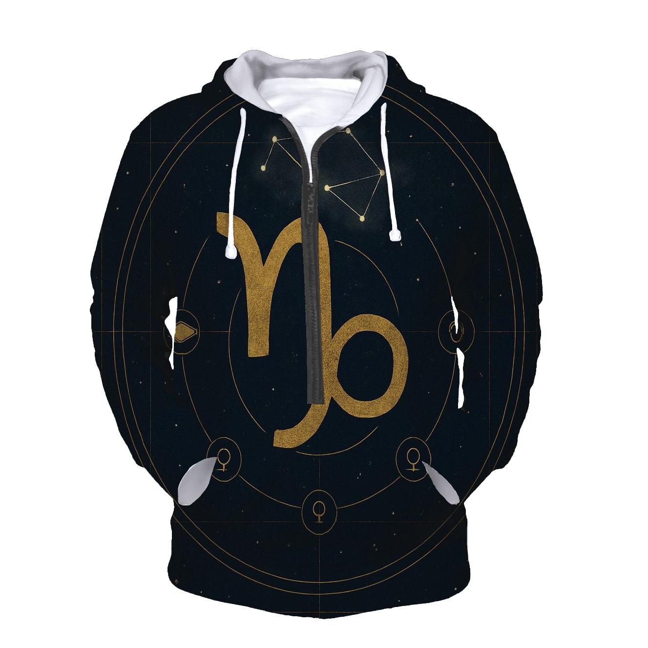Saturn Return Capricorn Star Chart Emblem printed hoodies