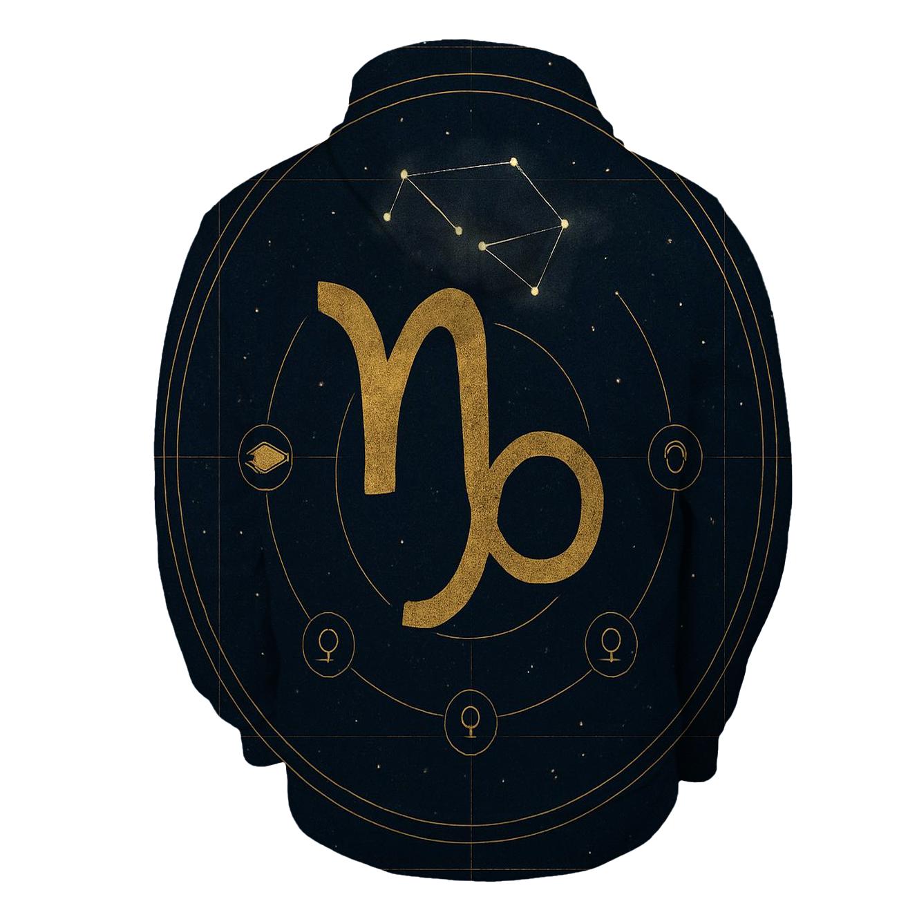 Saturn Return Capricorn Star Chart Emblem printed hoodies
