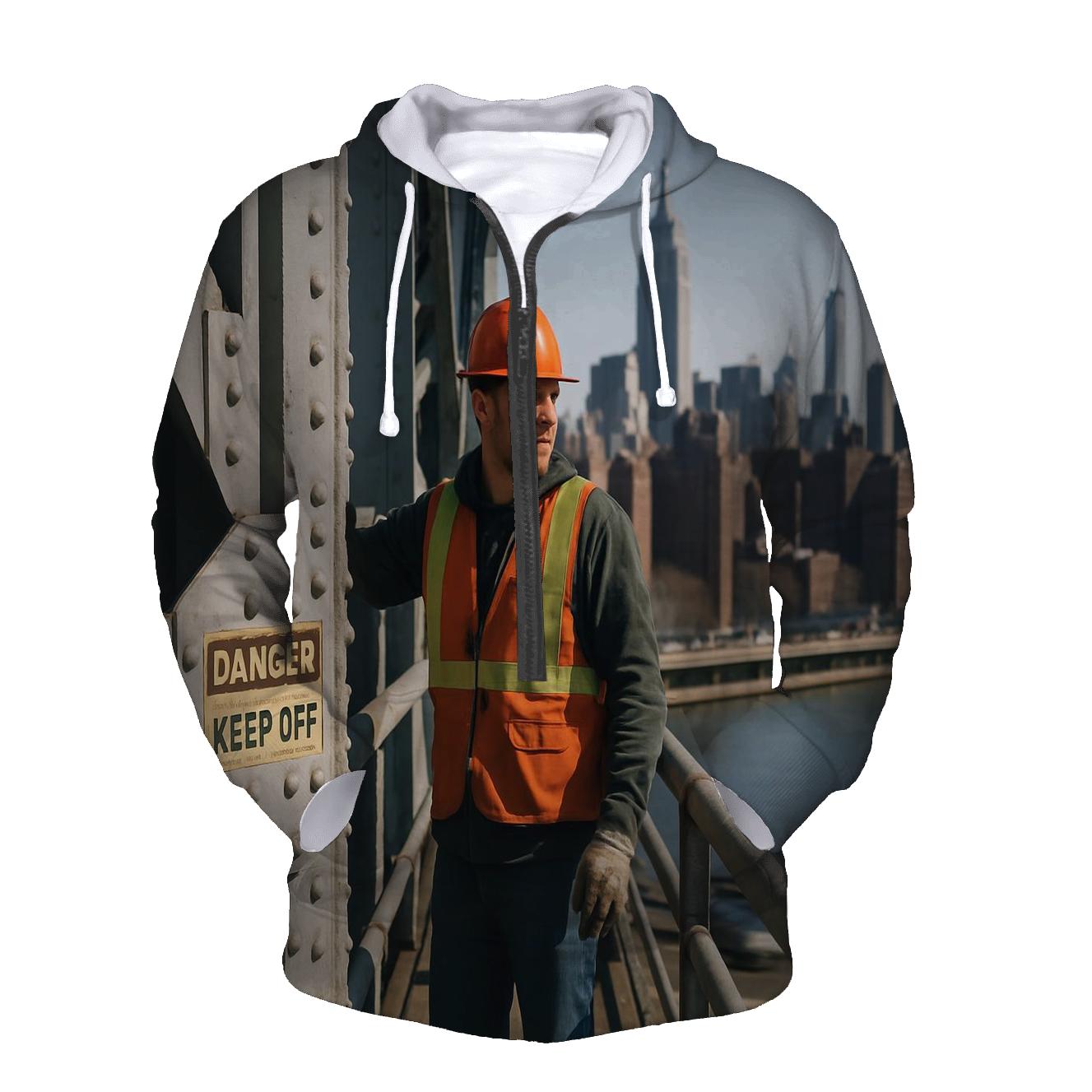 Midday Maintenance Overlook On The Manhattan Bridge printed hoodies