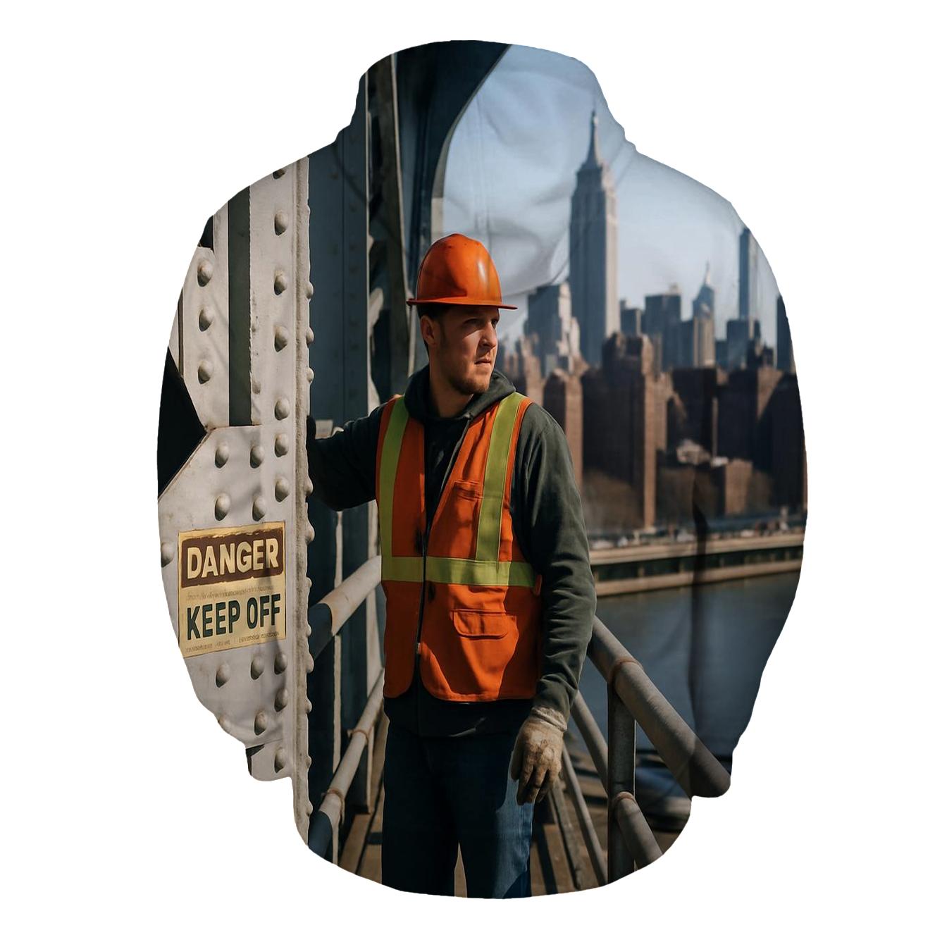Midday Maintenance Overlook On The Manhattan Bridge printed hoodies