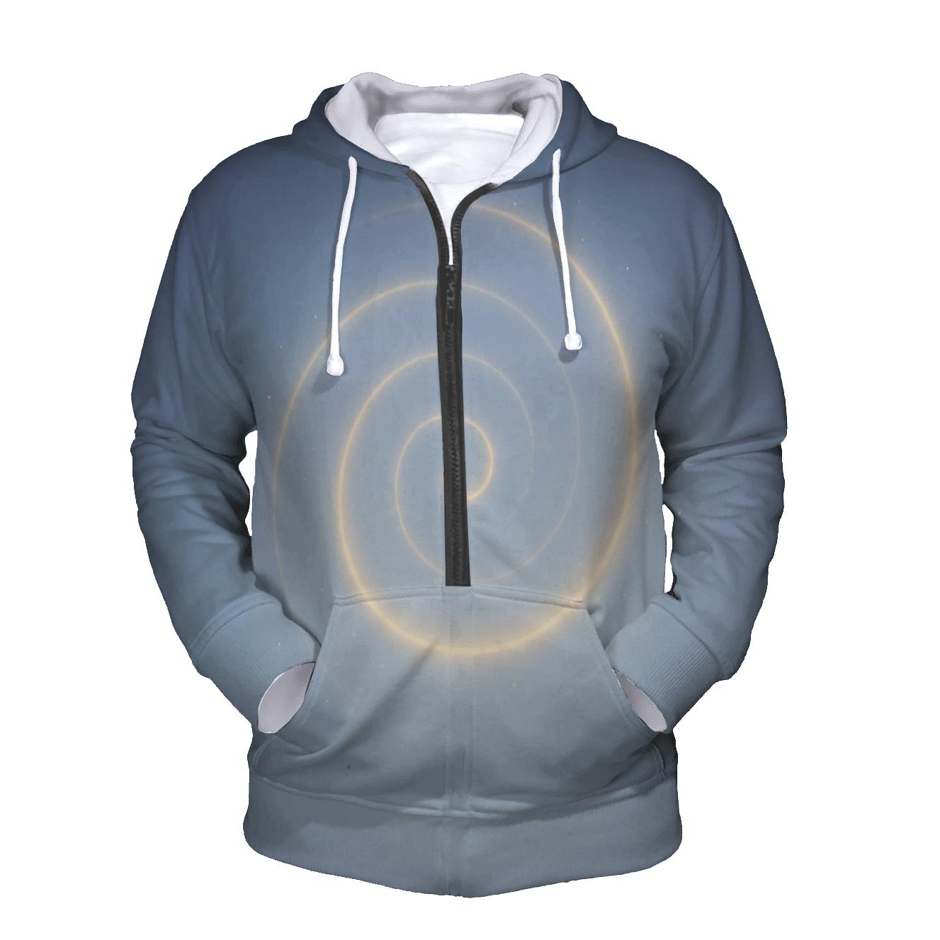 Luminous Breath Spiral embroidered hoodies