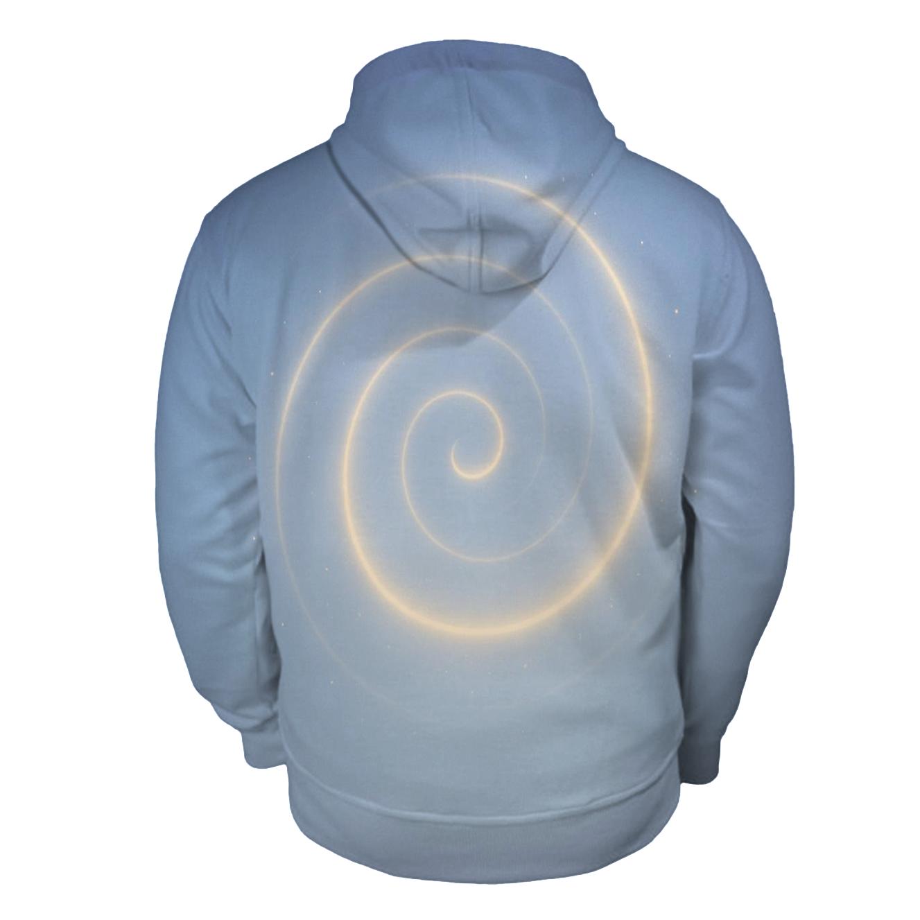 Luminous Breath Spiral embroidered hoodies
