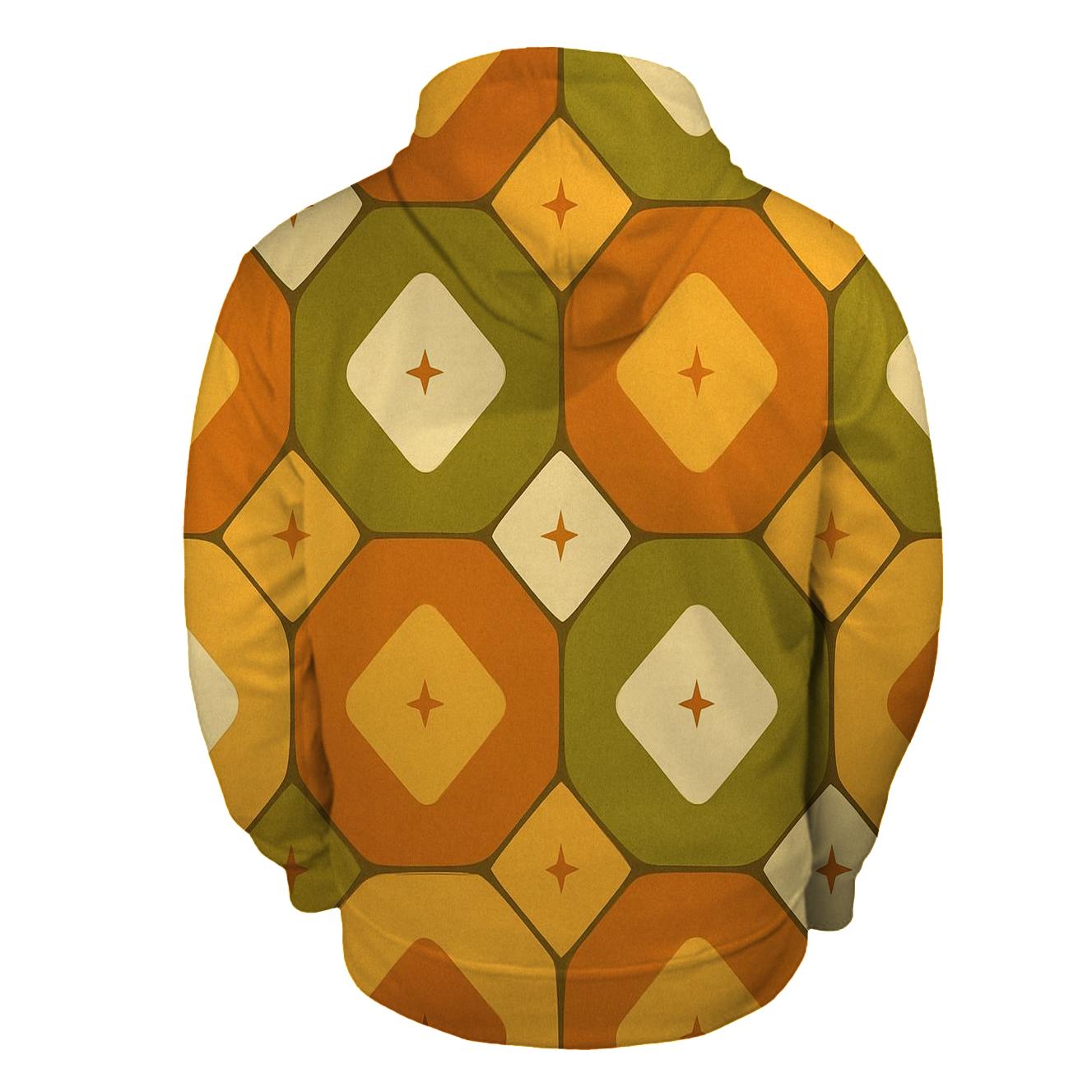 Groovy Linoleum Kitchen Tile Pattern zip-up hoodies