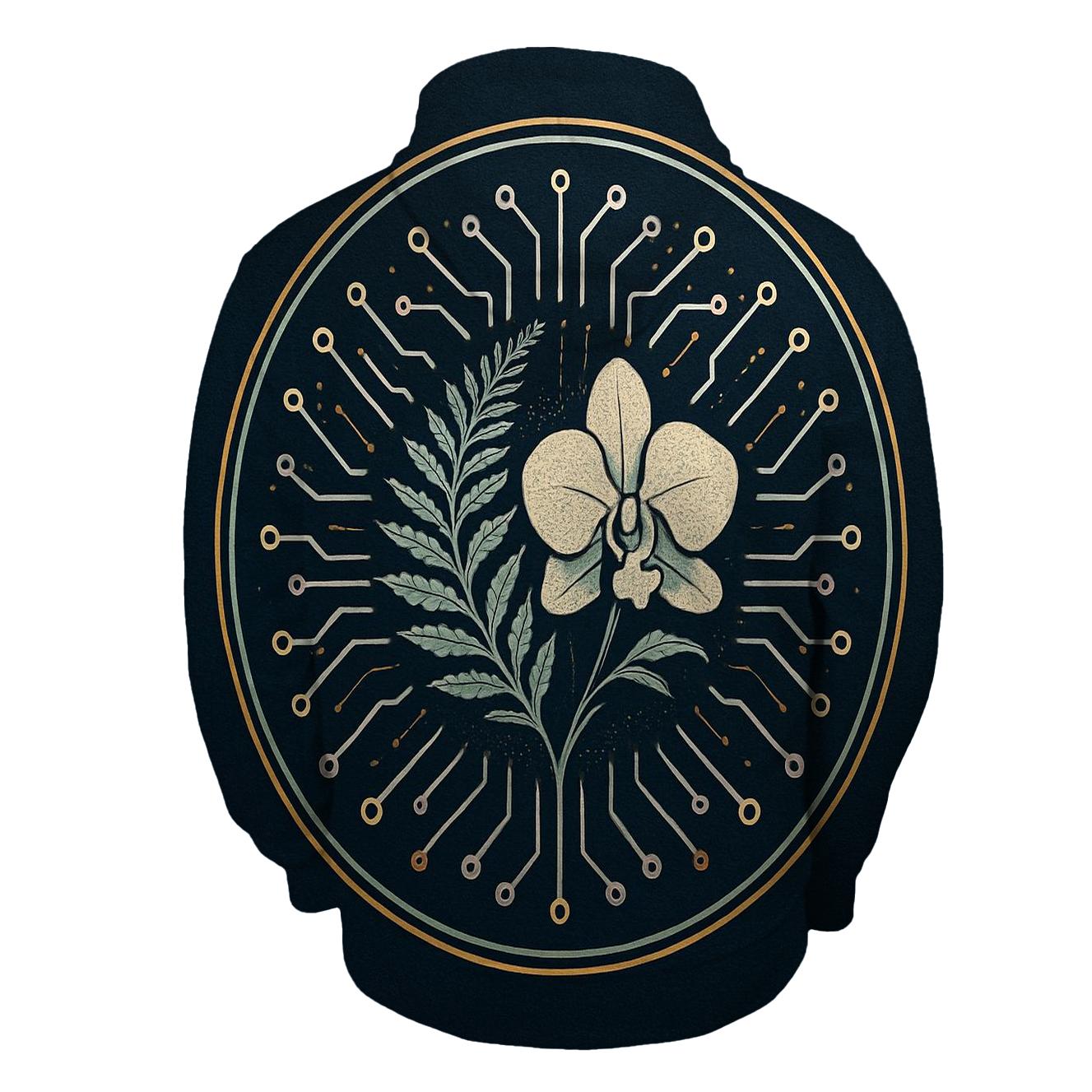 Midnight Botanical Circuit Emblem hoodie designs