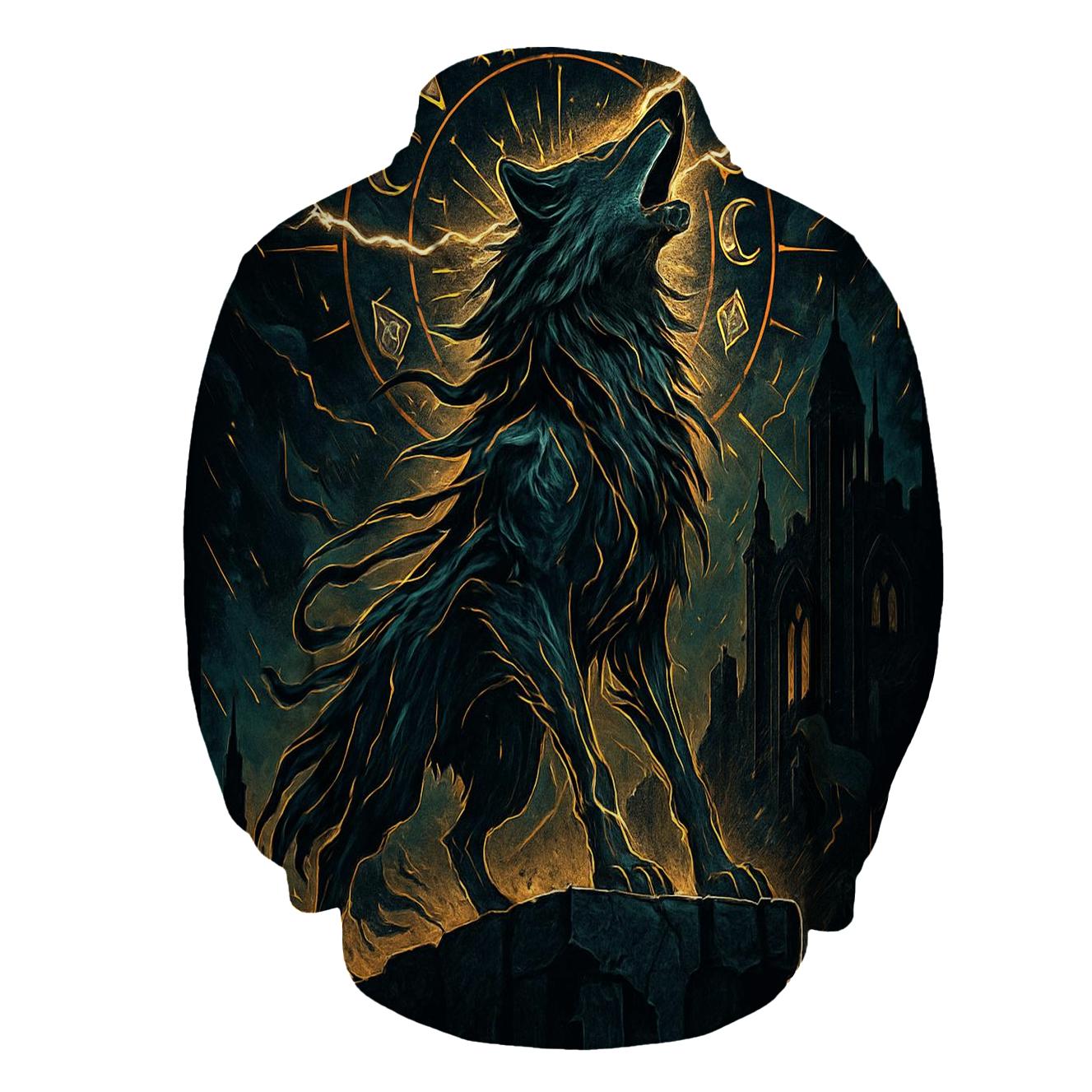 Cathedral Of The Stormworn Wolf pullover hoodies