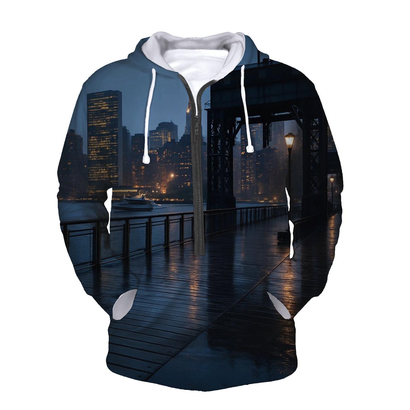 Rain Gloss Rush At Dusk From The Long Island City Gantry lightweight hoodies