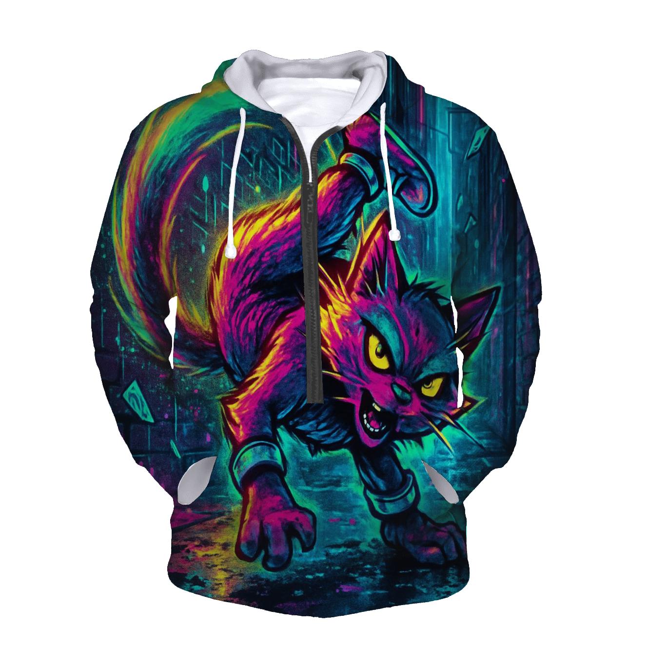 Neon Alley Breakdance Cat Mirage designer hoodies