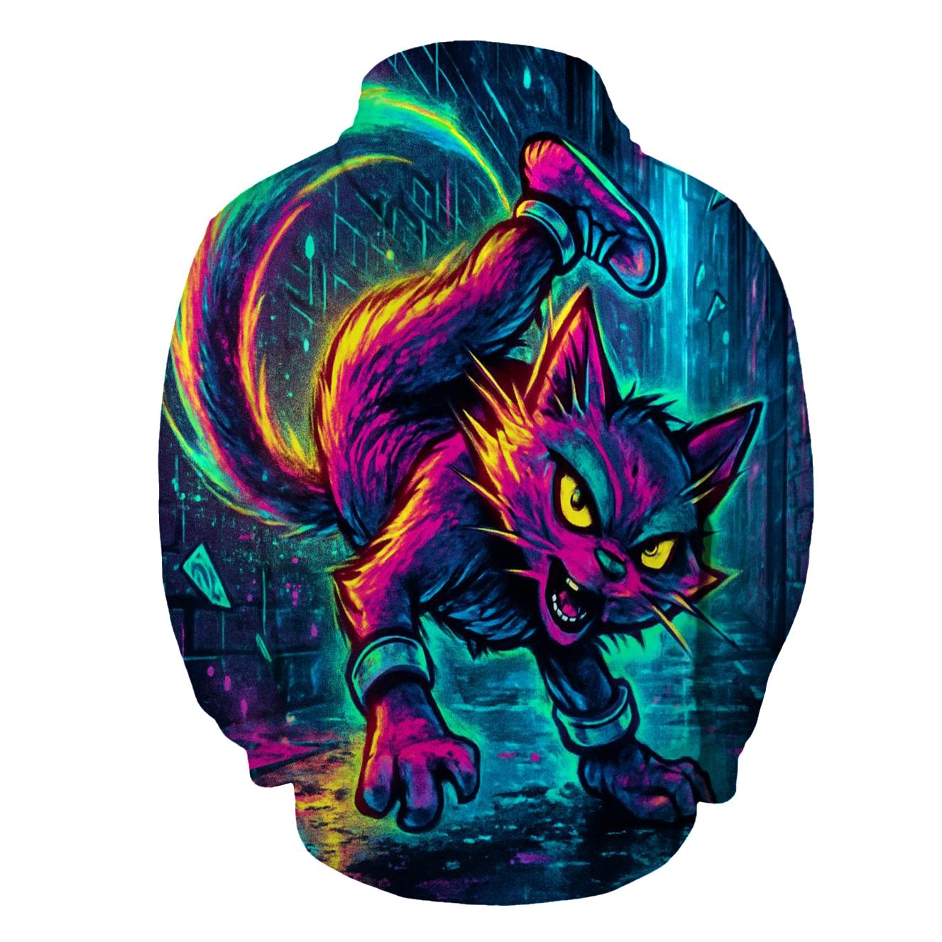 Neon Alley Breakdance Cat Mirage designer hoodies