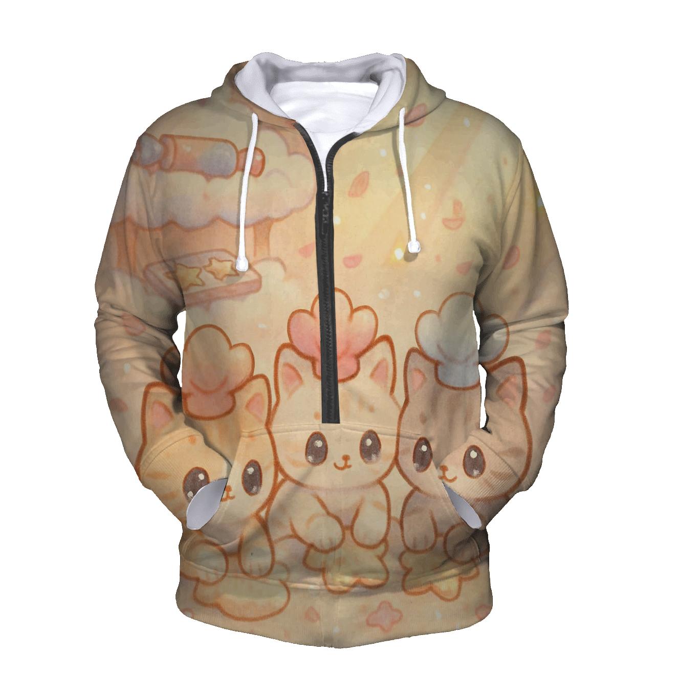 Sunrise Cloud Bakery Kittens printed hoodies