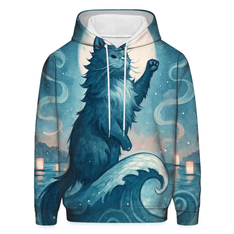 Lantern Tide Guardian Cat printed hoodies
