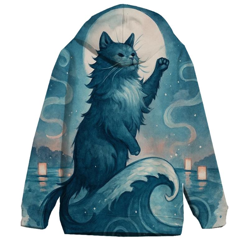 Lantern Tide Guardian Cat printed hoodies