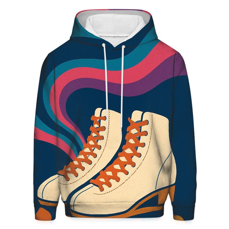 Roller Rink Neon Wave Poster hoodie designs
