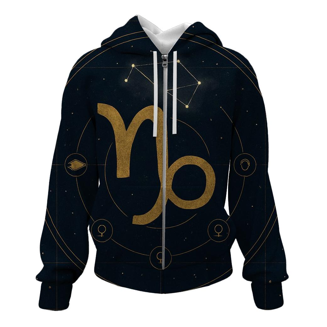 Saturn Return Capricorn Star Chart Emblem embroidered hoodies