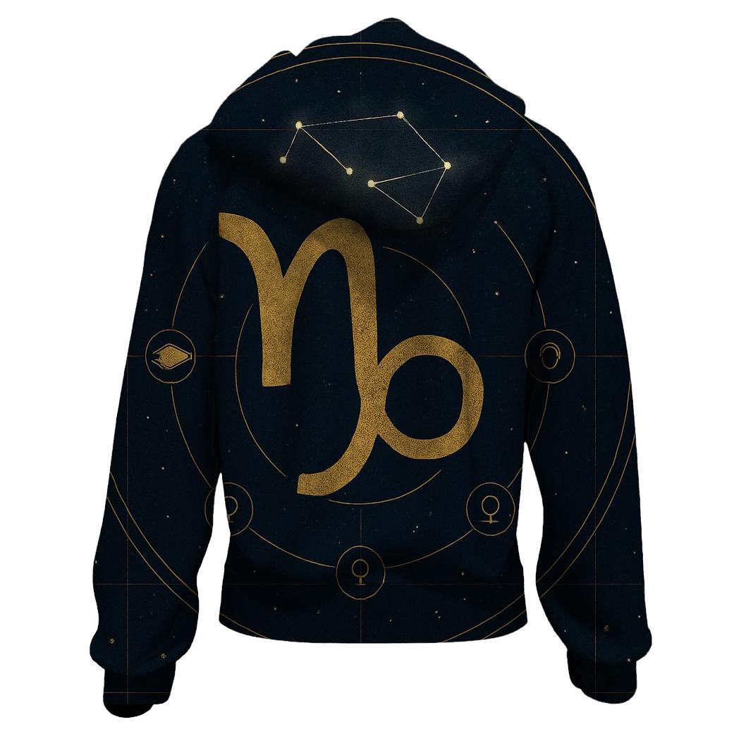Saturn Return Capricorn Star Chart Emblem embroidered hoodies