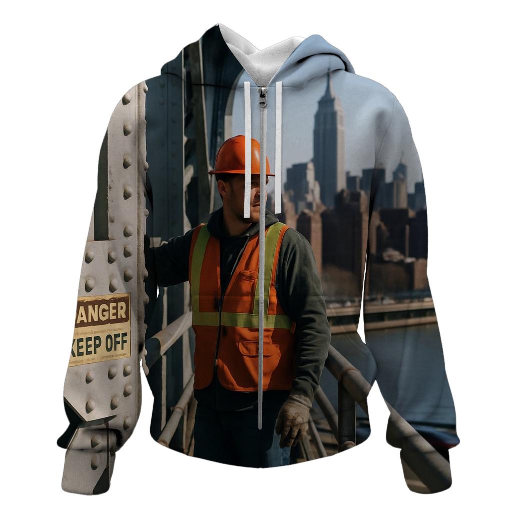 Midday Maintenance Overlook On The Manhattan Bridge graphic hoodies