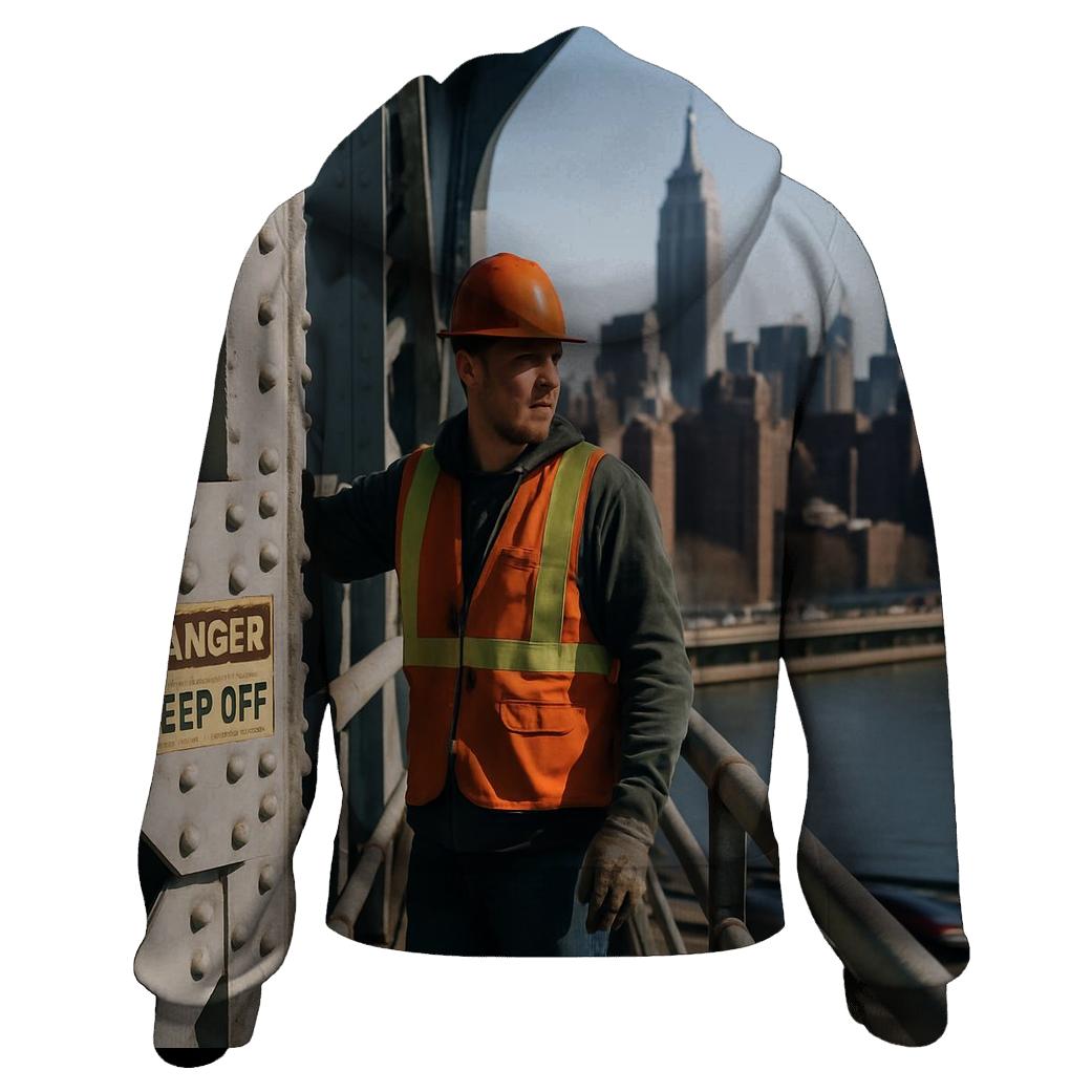 Midday Maintenance Overlook On The Manhattan Bridge graphic hoodies