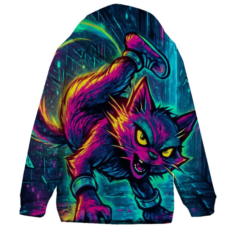 Neon Alley Breakdance Cat Mirage lightweight hoodies