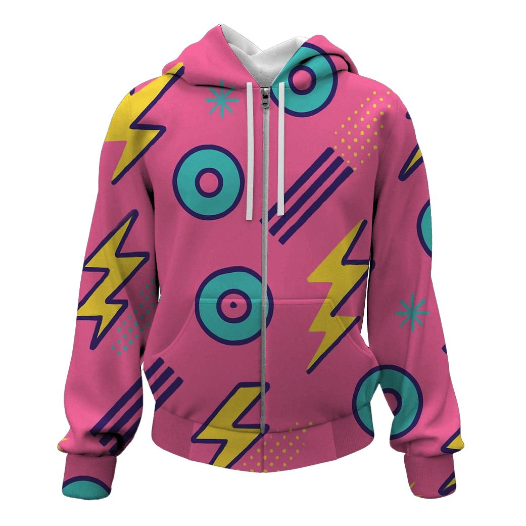 Miami Roller Rink Zigzag zip-up hoodies