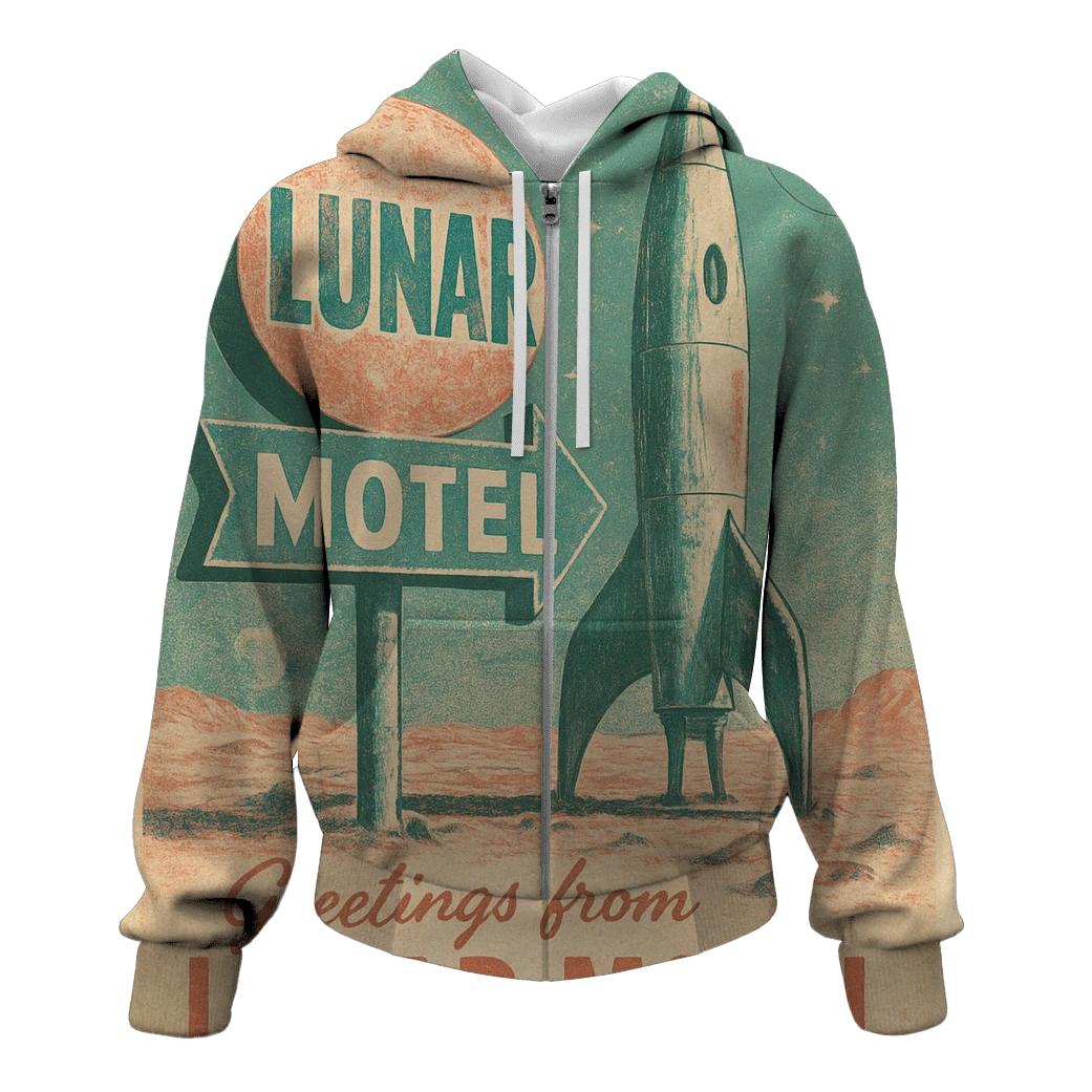 Weathered Space Tourist Postcard 1977 pullover hoodies
