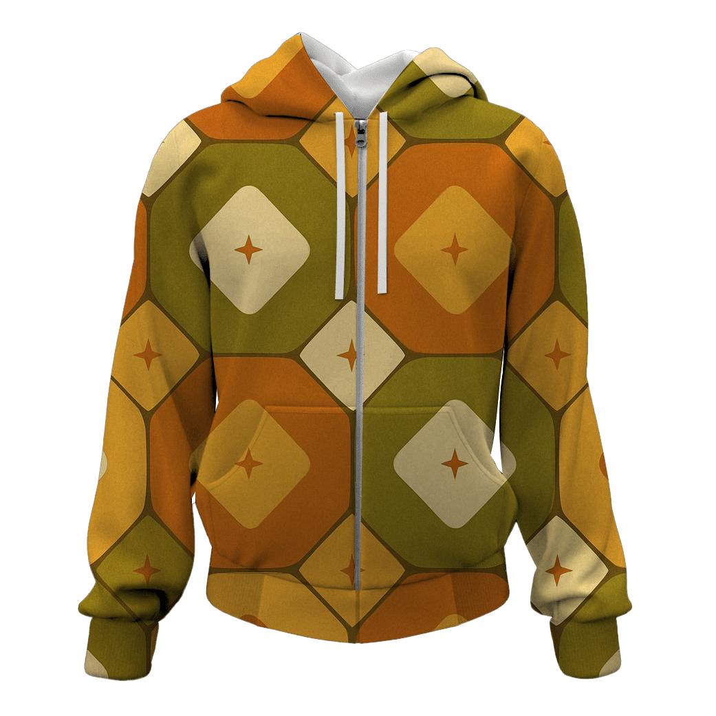 Groovy Linoleum Kitchen Tile Pattern embroidered hoodies