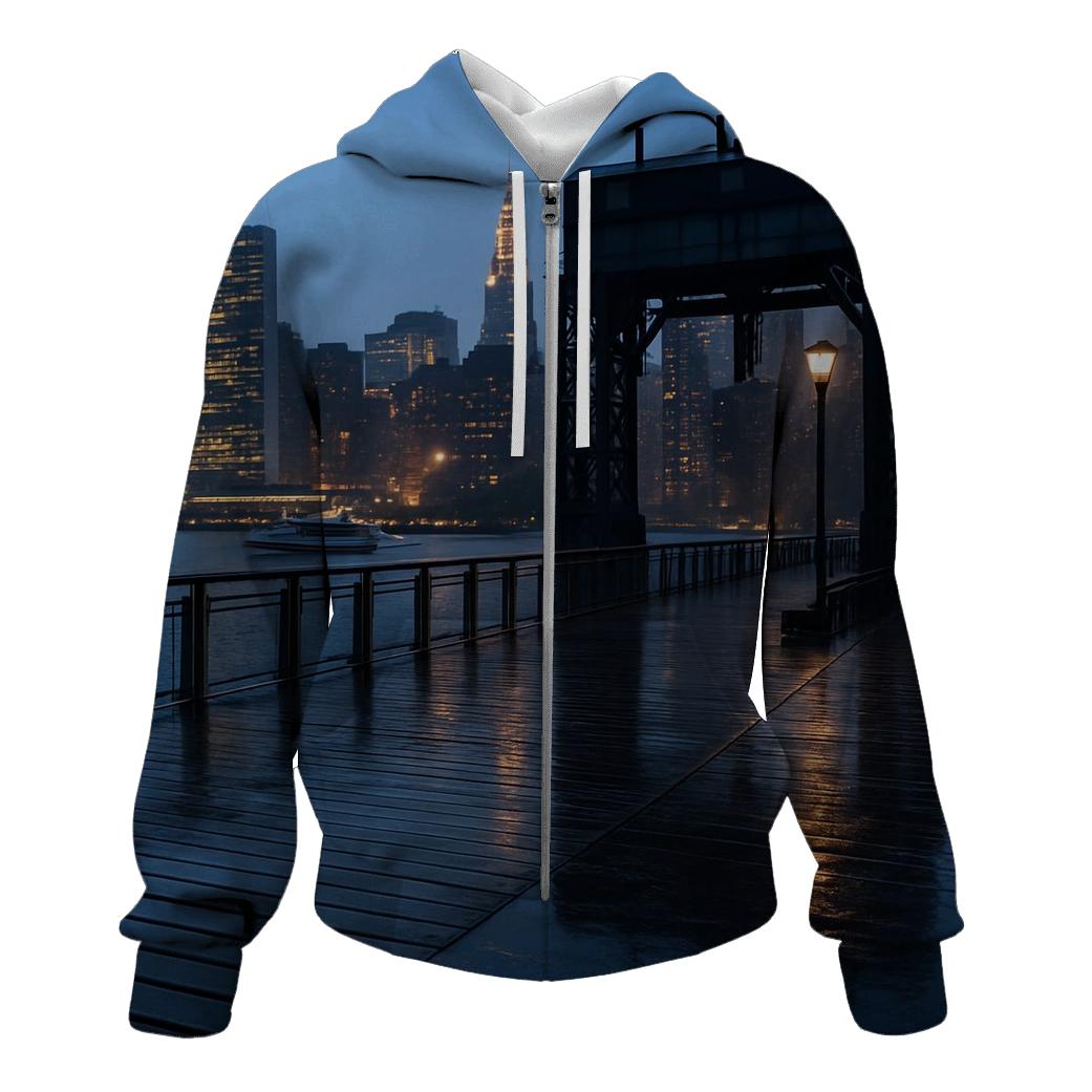 Rain Gloss Rush At Dusk From The Long Island City Gantry pullover hoodies