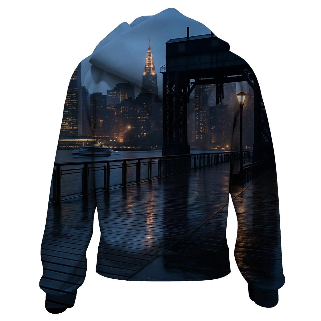 Rain Gloss Rush At Dusk From The Long Island City Gantry pullover hoodies