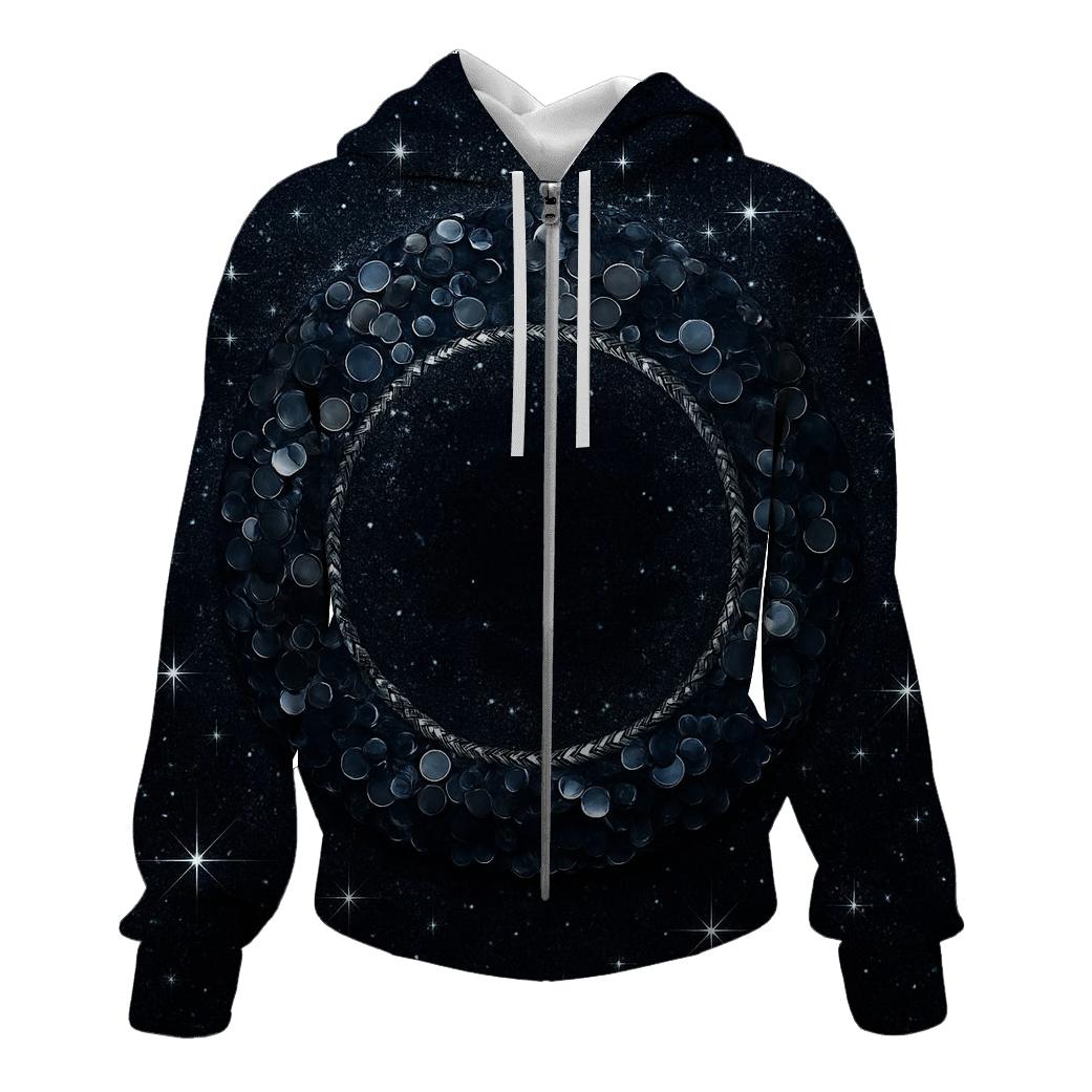 Midnight Sequin Orbit embroidered hoodies