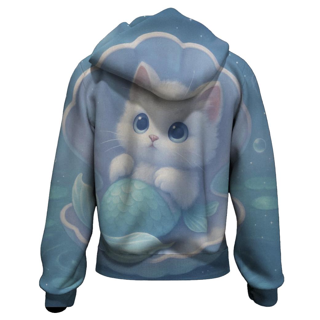 Moonlit Purrmaid Lagoon lightweight hoodies