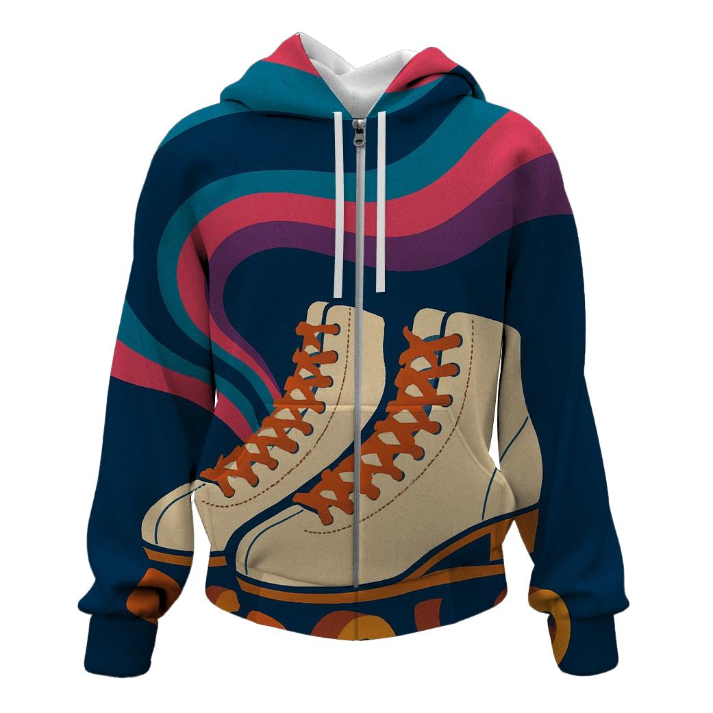 Roller Rink Neon Wave Poster graphic hoodies