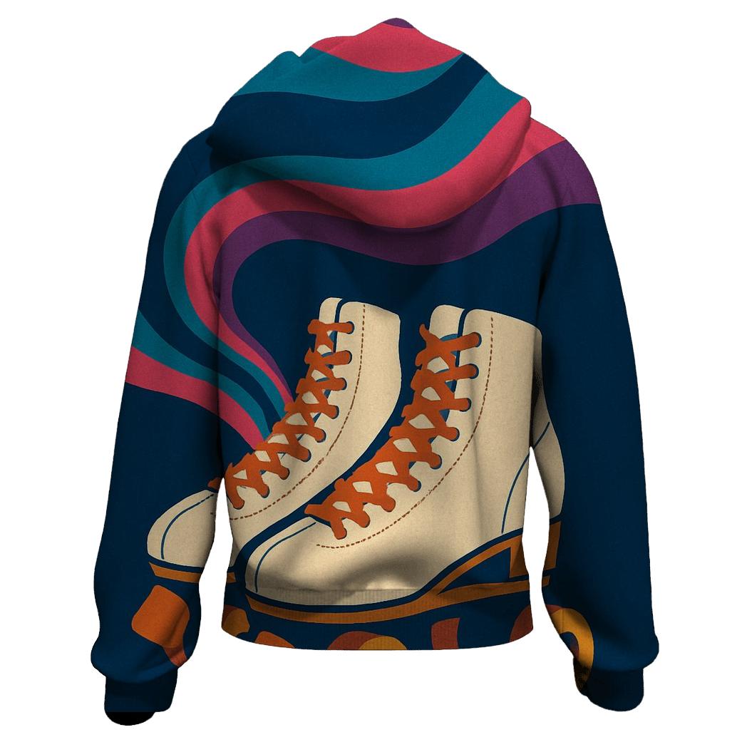 Roller Rink Neon Wave Poster graphic hoodies