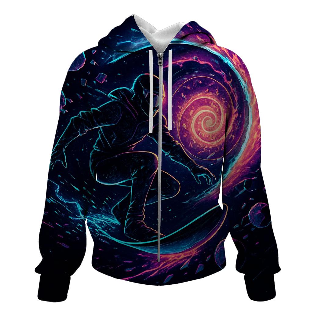Neon Chrono Rift Star Surfer zip-up hoodies