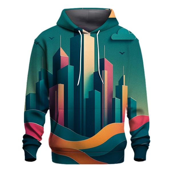 Prismatic Paper Cut City Mirage custom hoodies