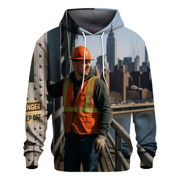 Midday Maintenance Overlook On The Manhattan Bridge printed hoodies