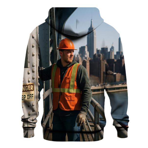 Midday Maintenance Overlook On The Manhattan Bridge printed hoodies