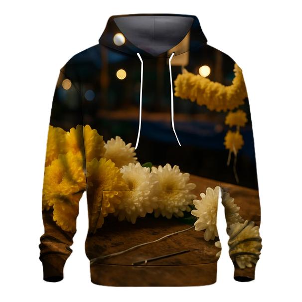 Night Market Chrysanthemum Garland Workshop In Northern Thailand premium hoodies