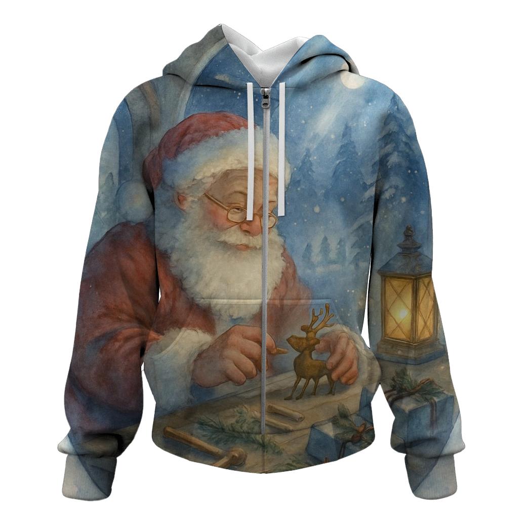 Workshop Moonlight Toymaker Santa designer hoodies