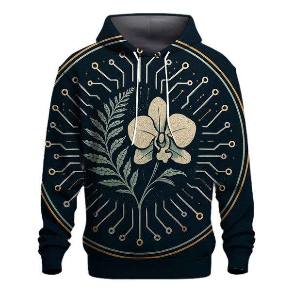 Midnight Botanical Circuit Emblem graphic hoodies