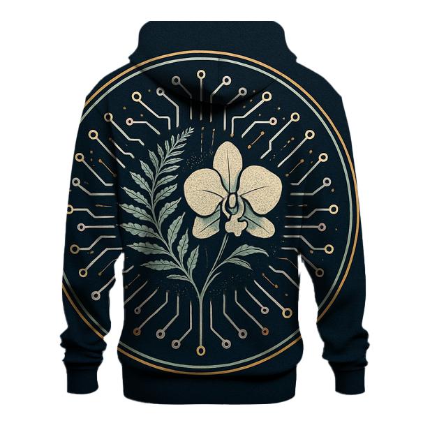 Midnight Botanical Circuit Emblem graphic hoodies