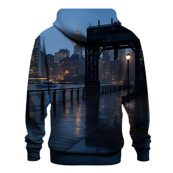 Rain Gloss Rush At Dusk From The Long Island City Gantry premium hoodies