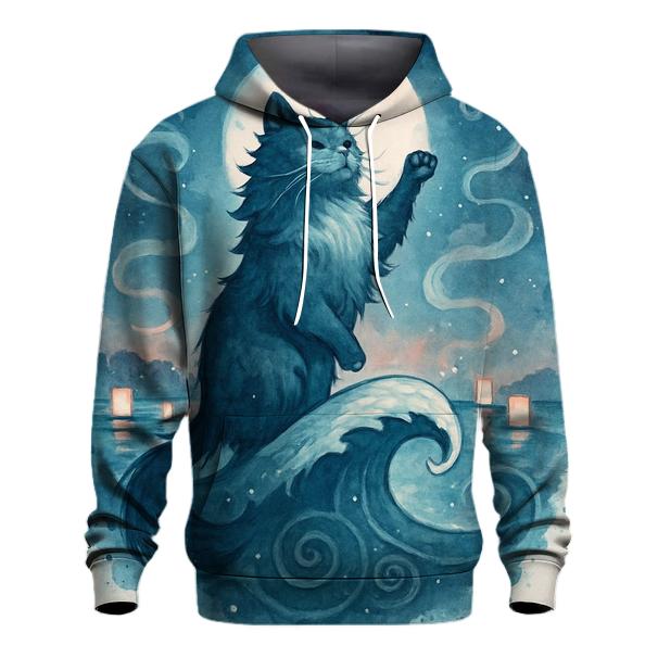 Lantern Tide Guardian Cat printed hoodies
