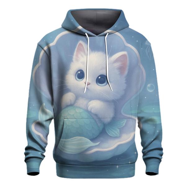 Moonlit Purrmaid Lagoon graphic hoodies