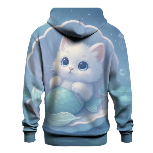 Moonlit Purrmaid Lagoon graphic hoodies